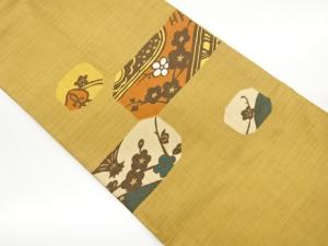 梅に変わり色紙模様織出し名古屋帯